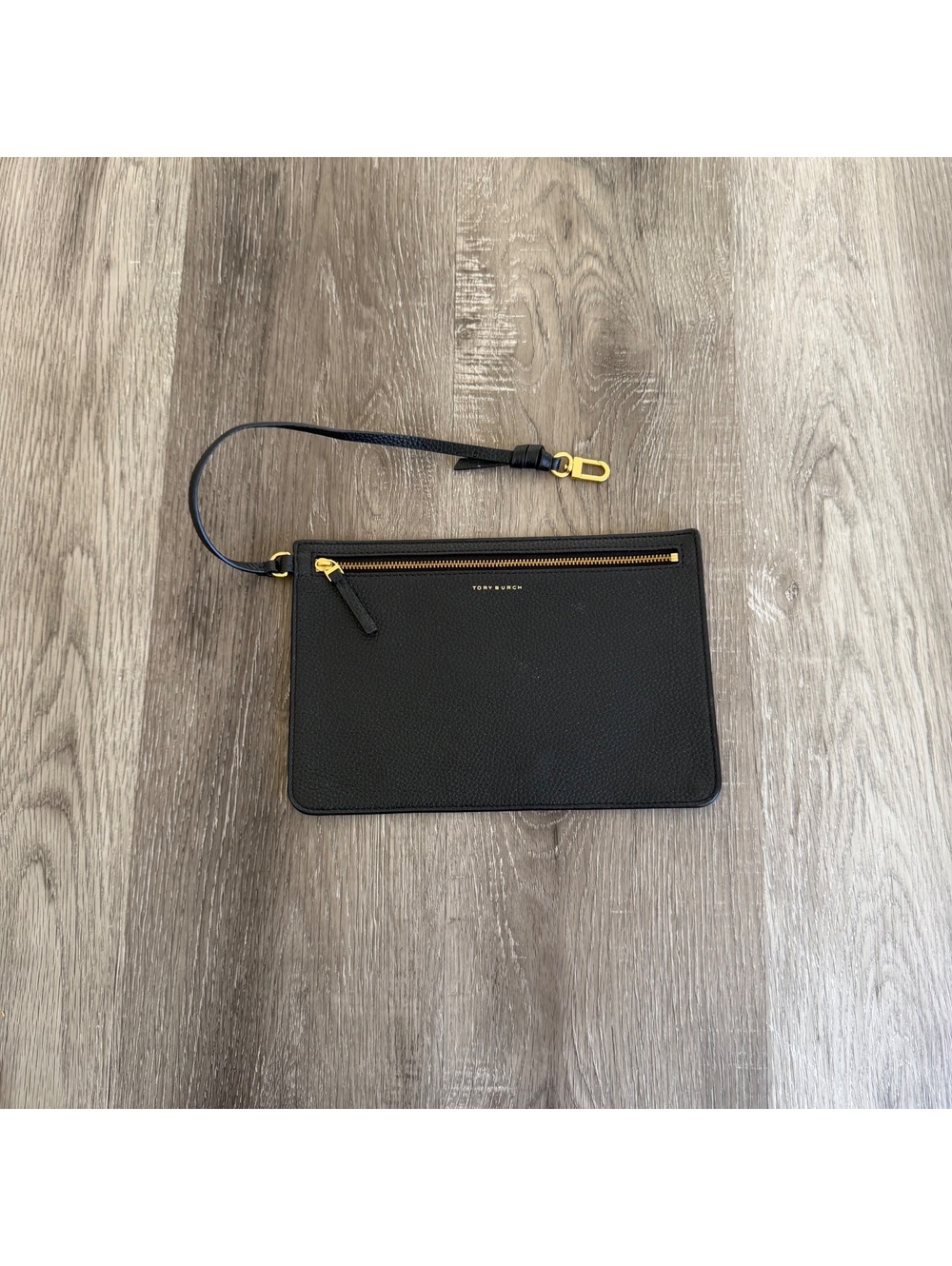 Tory Burch Black Leather Pebbled Wrislet